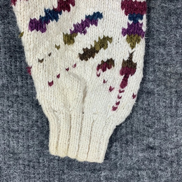 Vintge BD Baggies Sweater Mens Medium White Handknit Aztec Southwestern Abstract - Picture 7 of 12